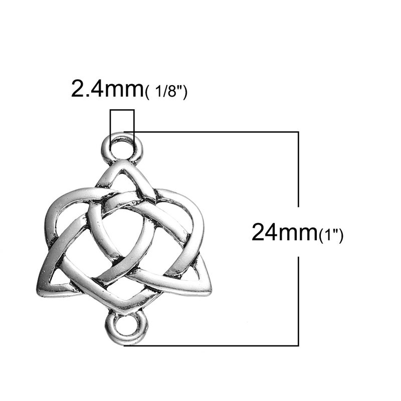JGFinds Celtic Knot Connector Charms, Silver Tone Findings, 80 Pack (20 of Each Style) - Endless Irish Knot, Tibetan, Rune Charm, Wiccan, or Celtic Jewelry - Image 5